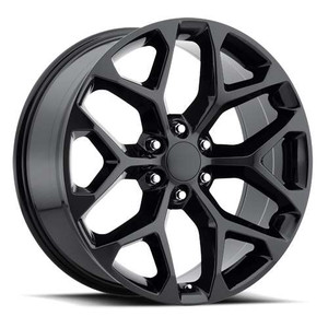 DOORBUSTER PRICING! - Factory Reproductions Fr 59 - Chevrolet Truck Snowflake Replica Wheels Wheel 20x9 6x139.7 Gloss Black 27mm - FREE T-SHIRT INCLUDED! | 59090276502