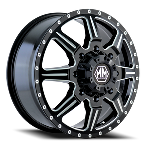 DOORBUSTER PRICING! - Mayhem Monstir Dually Wheel 19.5x6.75 8x170 Gloss Black Milled 102mm | 8101-9670MF