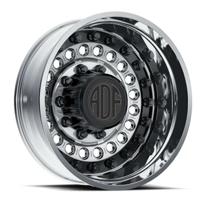 Adf Dually Mag Nuts Wheels Rims 26x8.25 8x165.1 Polished W/ Black Accents -156mm