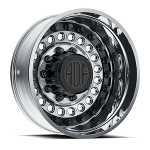 Adf Dually Mag Nuts Wheels Rims 26x8.25 8x165.1 Polished W/ Black Accents -156mm