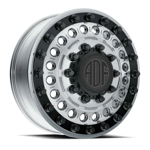 Adf Dually Mag Nuts Wheels Rims 28x8.25 8x165.1 Polished W/ Black Accents 132mm