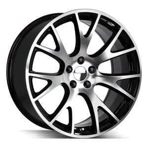 Replica1 Rp05 Hellcat Wheels Rims 20x9 5x115 Black Machined 20mm | RP-05209D515+20BM
