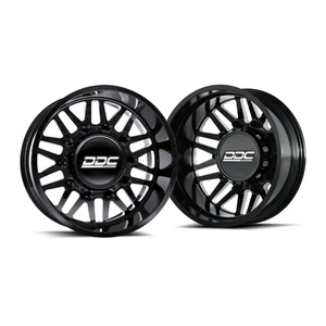 Ddc Dually Aftermath With Super Single Front Wheels Rims 22x8.25 8x165.1 Black Milled