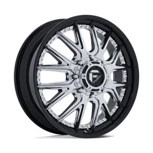 Fuel Dually D407 Catalyst  Wheels Rims 20x8.25 8x200 Chrome W/ Gloss Black Lip 105mm