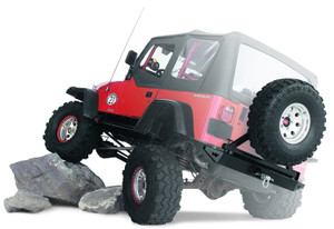 Warn Mounts to 65508 and 65509 Rear Bumpers; Up to 37 Inch Tire; Black; Steel; Direct-Fit | BCSQ 64337