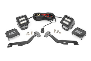 Rough Country LED Light Kit - Ditch Mount - 2" Black Pair - Flood - Ram 1500 2WD/4WD (19-25) | DHTP 82291