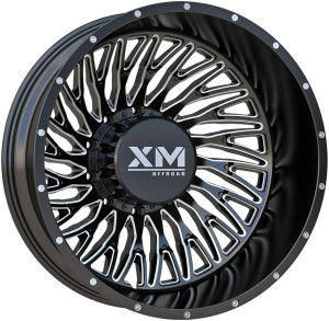 Xm Offroad Dually Xm-901 Wheels Rims 20x8.25 8x200 Black Milled -201mm