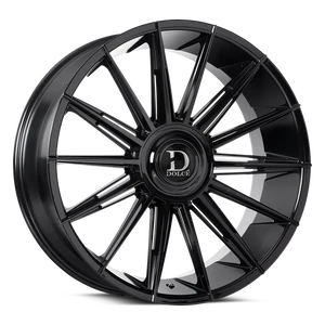 DOLCE LUXURY Mirelli Wheels Rims 24x9 Blank Custom Drilled Gloss Black 15mm | MIRELLI-249000GB15