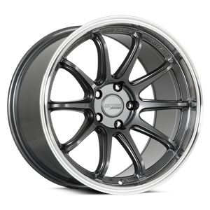 Katana Hr06 Wheels Rims 18x9.5 5x114.3 Gloss Gunmetal Machined Lip 38mm | HR06-189554GMML38