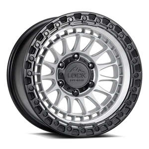 Lock Offroad Mojave Wheels Rims 17x9 8x180 Matte Silver W/ Matte Black Ring 1mm | MOJAVE-7988MSMBR