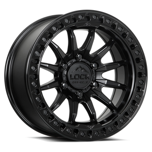 Lock Offroad Trail Wheels Rims 20x9 8x165.1 Matte Black W/ Gloss Black Ring 1mm | TRAIL-2986GB