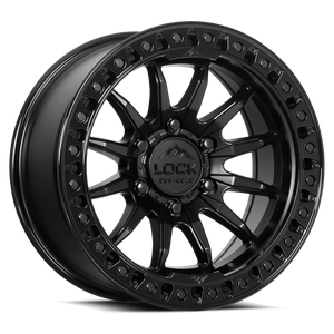 Lock Offroad Trail Wheels Rims 20x10 6x139.7 Matte Black W/ Gloss Black Ring 18mm | TRAIL-2169GB