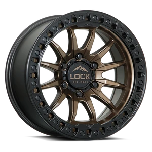 Lock Offroad Trail Wheels Rims 17x8.5 6x139.7 Matte Bronze W/ Matte Black Ring 25mm | TRAIL-78569MRMBR25
