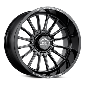 Lock Extreme Striker Wheels Rims 22x10 6x135 6x139.7 Gloss Black Milled 18mm | STRIKER-22136GBM