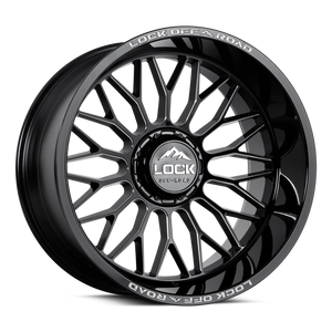 Lock Extreme Rampage Wheels Rims 22x12 6x135 6x139.7 Gloss Black Milled 44mm | RAMPAGE-22236GBM