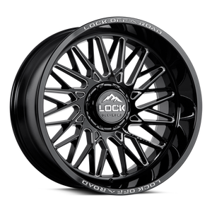 Lock Extreme Bandit Wheels Rims 20x9 8x165.1 Gloss Black Milled 1mm | BANDIT-2986GBM