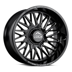 Lock Extreme Bandit Wheels Rims 22x12 8x165.1 Gloss Black Milled 44mm | BANDIT-22286GBM