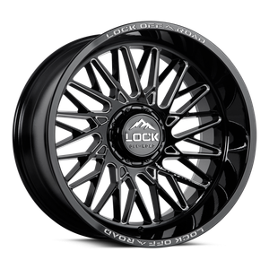 Lock Extreme Bandit Wheels Rims 22x12 8x180 Gloss Black Milled 44mm | BANDIT-22288GBM