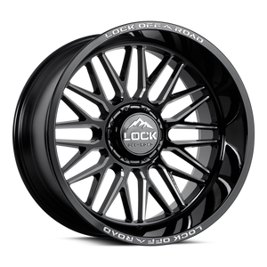 Lock Extreme Apex Wheels Rims 22x12 8x170 Gloss Black Milled 44mm | APEX-22287GBM