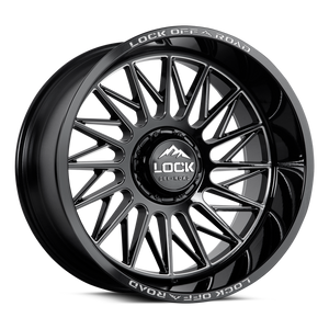 Lock Extreme Assault Wheels Rims 20x9 6x135 6x139.7 Gloss Black Milled 1mm | ASSAULT-2936GBM