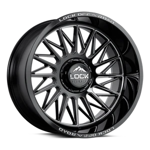 Lock Extreme Assault Wheels Rims 20x9 8x170 Gloss Black Milled 1mm | ASSAULT-2987GBM