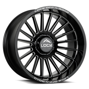 Lock Extreme Invasion Wheels Rims 20x9 6x135 6x139.7 Gloss Black Milled 1mm | INVASION-2936GBM