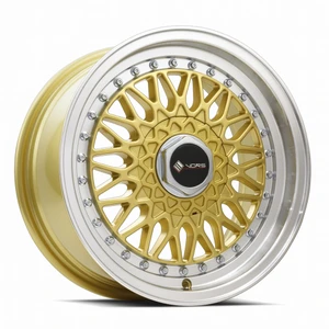 Vors Vr3 Wheels Rims 15x8 4x108 Gold W/ Machined Lip 32mm | VR0315708H32GD-408