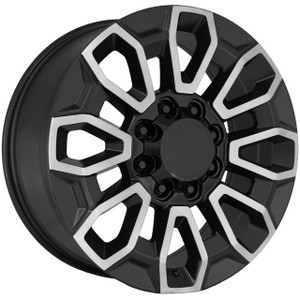Oe Concepts 21-23 Gmc 2500 Hd Wheels Rims 24x9 8x180 Gloss Black Machined 44mm | OEC G21-24908180+44BM
