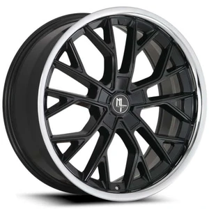 Modern Luxury Mlf15 Wheels Rims 18x8 5x112 Gloss Black W/ Stainless Lip 35mm | MLF15-18805112+35GBSL