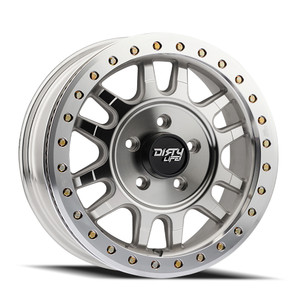 Dirty Life Canyon Pro Wheels Rims 17x9 6x139.7 Machined Silver -12mm | 9309-7983M12