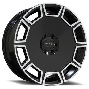 Koko Kuture Sicily Wheels Rims 22x9 5x114.3 Gloss Black Machined Face 30mm | KK-2290F30KOSICMB