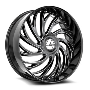 Azara Azx-101 Wheels Rims 22x9.5 5x115 5x120 Gloss Black & Milled 15mm | AZX-10122953915GBM