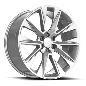 O.E. Revolution C-14 Wheels Rims 22x9 6x139.7 Silver & Machined 28mm | C14-2295028SM