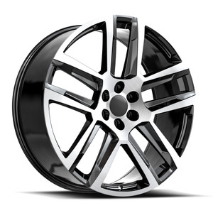 O.E. Revolution C-32 Wheels Rims 22x9 6x139.7 Gloss Black & Machined 31mm | C32-2295031BM