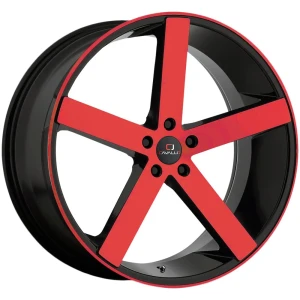 Cavallo Clv-5 Wheels Rims 20x8.5 5x112 Gloss Black & Red Machined 35mm | CLV-520855112+35BMR-I