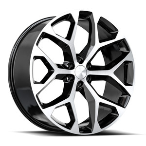 O.E. Revolution G-09 Wheels Rims 22x9 6x139.7 Gloss Black & Machined 24mm | G09-2295024BM-I
