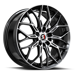 Spec-1 Sp-57 Wheels Rims 18x8 5x114.3 5x120 Gloss Black & Machined 38mm | SP-571883838BM