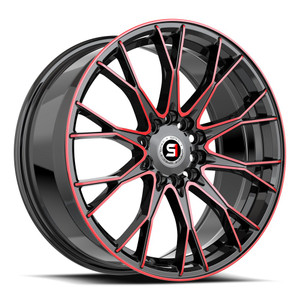 Spec-1 Sp-59 Wheels Rims 18x8 5x112 5x114.3 Gloss Black & Red Machined 38mm | SP-591883638BMR