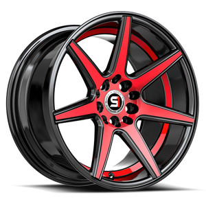 Spec-1 Sp-73 Wheels Rims 18x8 5x112 5x114.3 Gloss Black Red Machined & Undercut 38mm | SP-731883638BMRU