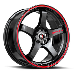 Spec-1 Spt-31 Wheels Rims 18x8.5 5x112 5x114.3 Gloss Black & Red Line 38mm | SPT-3118853638GBRL