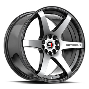 Spec-1 Spt-32 Wheels Rims 17x8 5x110 5x114.3 Gloss Black & Machined 42mm | SPT-321783542BM