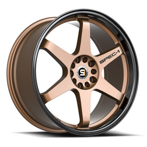 Spec-1 Spt-33 Wheels Rims 15x8 4x100 4x114.3 Matte Bronze & Black Lip 20mm | SPT-33158920MZBL