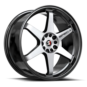 Spec-1 Spt-33 Wheels Rims 18x8.5 5x112 5x114.3 Gloss Black & Machined 38mm | SPT-3318853638BM