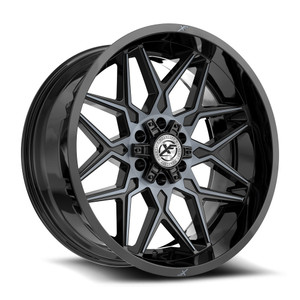 Xf Off-Road Xf-238 Wheels Rims 22x10 6x135 6x139.7 Gloss Black & Machined Titanium Double Dark Tint -24mm | XF-238221061351397-24BMTDT