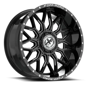Xf Off-Road Xf-242 Wheels Rims 20x9 5x127 5x139.7 Gloss Black & Milled 12mm | XF-24220904312GBM-V