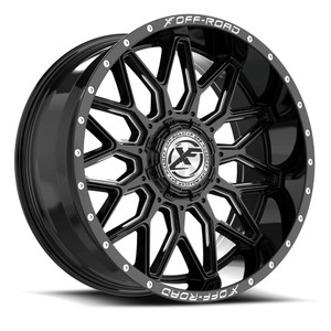 Xf Off-Road Xf-242 Wheels Rims 20x9 6x135 6x139.7 Gloss Black & Milled 0mm | XF-2422090570GBM-V