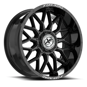 Xf Off-Road Xf-242 Wheels Rims 20x9 6x135 6x139.7 Gloss Black & Milled Lettering 12mm | XF-24220905712GB-V