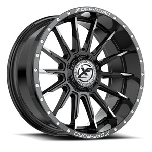 Xf Off-Road Xf-247 Wheels Rims 20x10 5x127 5x139.7 Gloss Black & Machined -12mm | XF-247201043-12BM-V