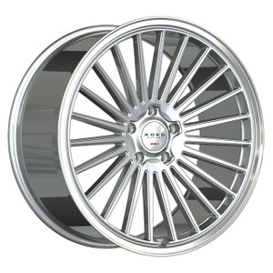 Koko Kuture Parlato Wheels Rims 22x9.5 Blank Custom Drilled Silver Machined Face / Polished Lip 10mm | KK-2295Z10KOPARSPR