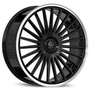 Koko Kuture Parlato Wheels Rims 24x10 Blank Custom Drilled Gloss Black Center / Polished Lip 10mm | KK-2410Z10KOPARBPR